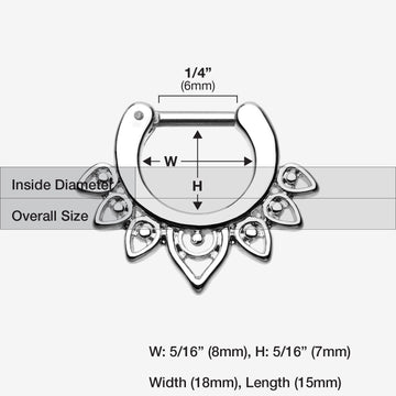 Detail View 1 of Acerose Filigree Septum Clicker-Steel